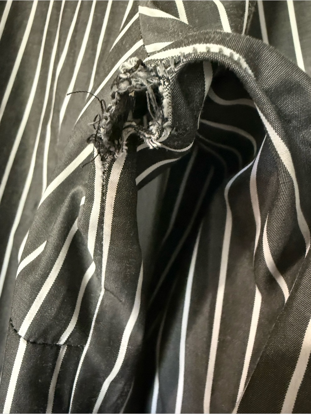 Anthropologie Pleione Gray & White Stripe Drop Waist Dress- L - Picture 9 of 9